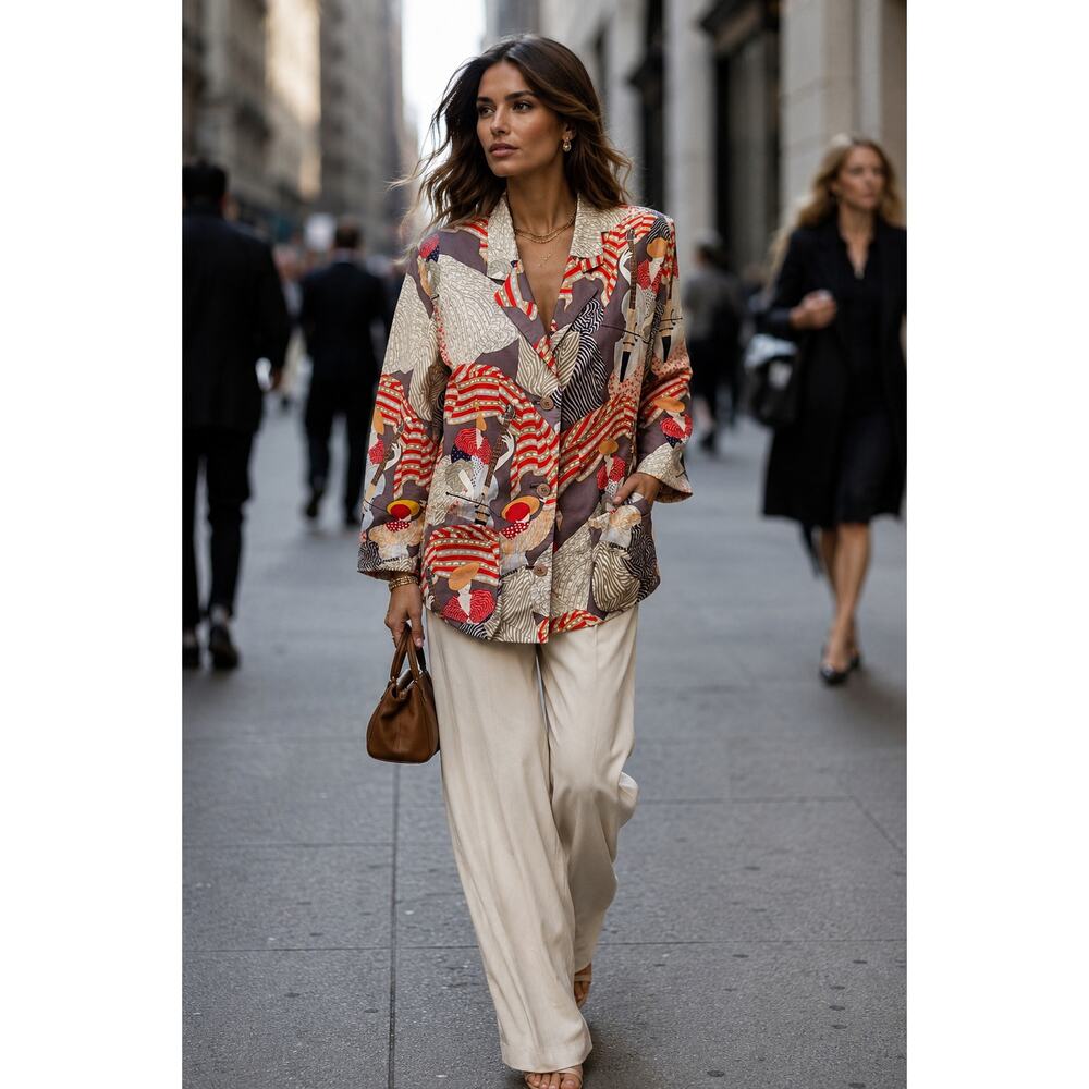Chianti Classico RARE Art Print Blazer Jacket Womens S M L Abstract